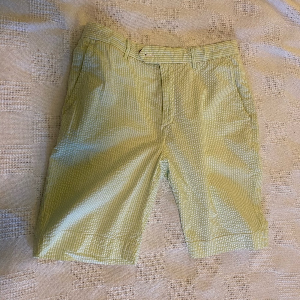 lime green seersucker shorts